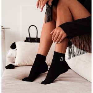 Skarpetki damskie z przywieszką MIŚ - czarne