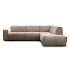 Narożnik do salonu Colette brązowy, zamknięty, prawostronny