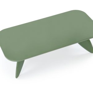 Stolik kawowy prostokątny zielony połysk 120 x 60 cm Soraya