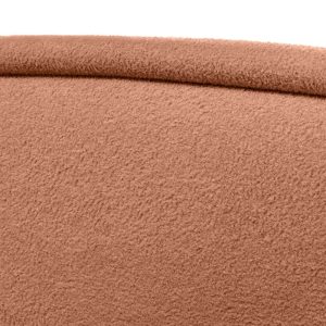 Łóżko tapicerowane 160x200 cm Lusso, ze stelażem i pojemnikiem, miedziane, boucle, zaokrąglone