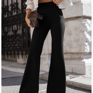 Masełkowe spodnie dzwony REILLY - czarne