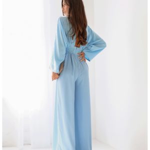 Kombinezon z szerokimi nogawkami LACEY - błękitny