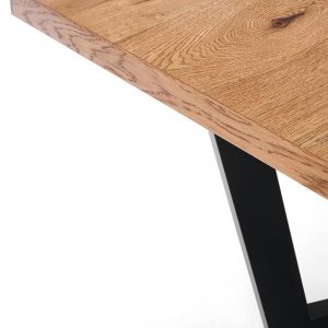 Stół rozkładany jasny dąb / czarny mat 160 - 250 x 90 cm Massive