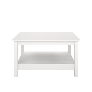Stolik kawowy z półką biały mat 81 x 81 cm Madrid