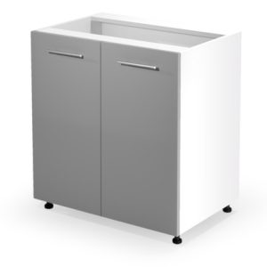 Szafka dolna biała / jasnoszara mat / wysoki połysk 80 cm Vento