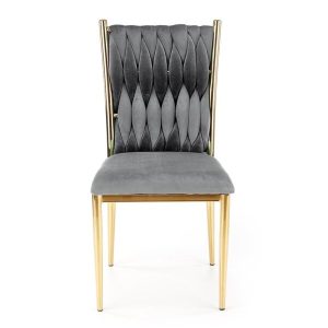 Krzesło do jadalni tapicerowane szare K436