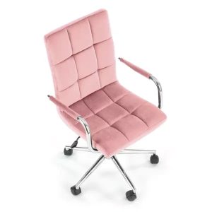 Fotel obrotowy młodzieżowy velvet różowy Gonzo 4