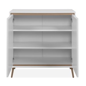 Komoda z drzwiami biała / dąb artisan mat 90 cm Arona