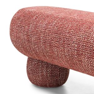 Puf owalny Fragola, czerwony, obłe kształty