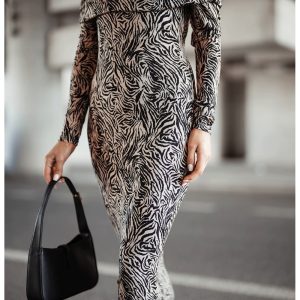 Sukienka z wywijanym dekoltem LUMI - wzór 1