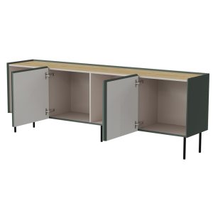 Komoda z drzwiami oliwkowa / dąb mat 200 cm Olmo