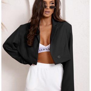 Elegancka krótka marynarka MANOA - czarna