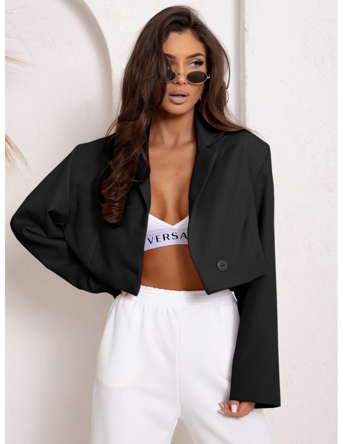 Elegancka krótka marynarka MANOA - czarna