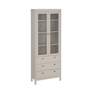 Witryna dwudrzwiowa z szufladami kaszmir mat 78 x 199 cm Madrid