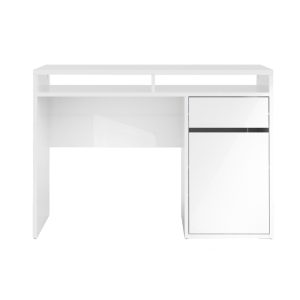 Biurko z szufladą i drzwiami białe wysoki połysk 110 cm Function Plus