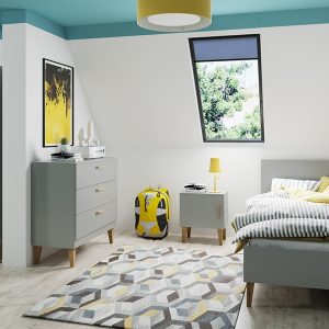 Komoda z szufladami szara mat 100 cm From