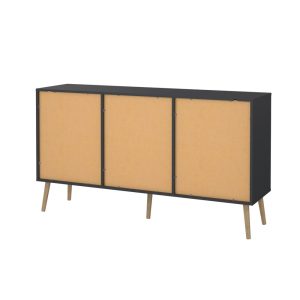 Komoda z szufladami i drzwiami szara mat 147 cm Bodo