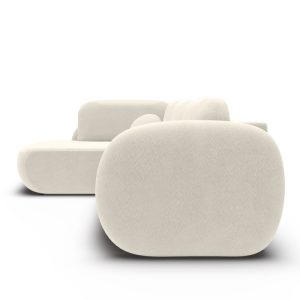 Narożnik rozkładany Olio ll z pojemnikiem, lewostronny, kremowy, obłe kształty