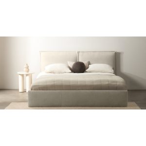 Łóżko tapicerowane Tono 160x200 ze stelażem, szarobeżowe