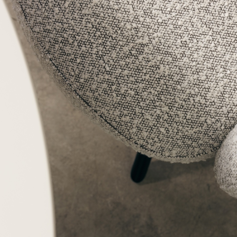 Krzesło obrotowe Belize szare, obłe kształty