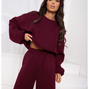 Dresowa opaska turban - bordowa