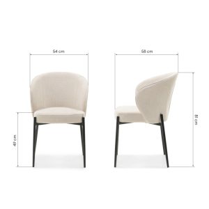 Krzesło do jadalni Avery jasnobeżowe/czarne nogi