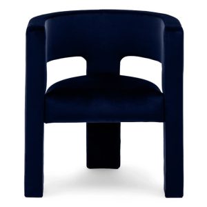 Fotel tapicerowany Alpah granatowy, welurowy