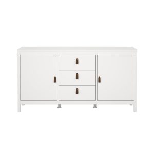 Komoda z szufladami i drzwiami biała mat 151 cm Madrid