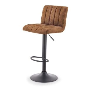 Hoker z oparciem ekoskóra brązowy / czarny H89