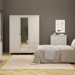 Komoda wysoka z szufladami kaszmir mat 82 cm Madrid