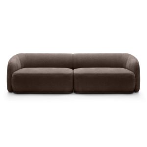 Sofa modułowa Nobo, brązowa, obłe kształty
