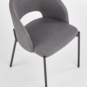 Krzesło do jadalni tapicerowane szare K373