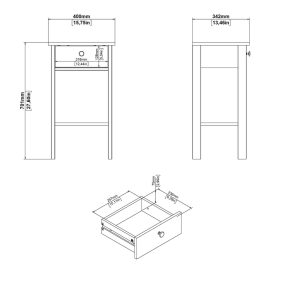 Szafka nocna jackson hickory mat 40 cm Madrid