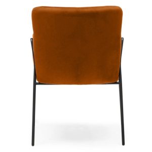 Krzesło tapicerowane Helsinki, miedziane, welurowe