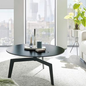 Stolik kawowy okrągły antracyt / czarny mat 80 cm Urban