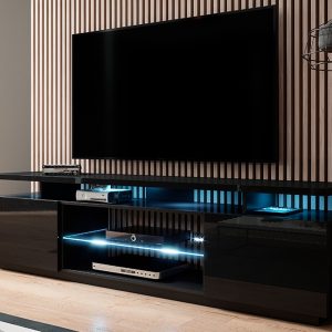 Szafka RTV czarna połysk 180 cm Move