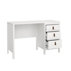 Biurko Madrid, 120 x 48 x 76 cm, 3 szuflady, biały mat 