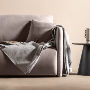 Sofa rozkładana Allen z pojemnikiem, brązowa, welur