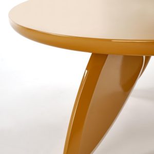 Stolik kawowy okrągły musztardowy połysk 80 cm Soraya