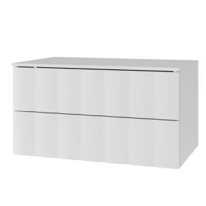 Szafka pod umywalkę nablatową Grita 80 cm, biała, falowany front