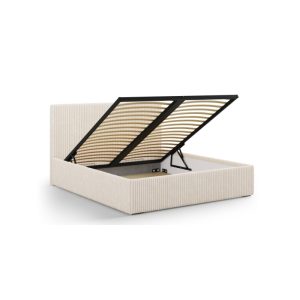 Łóżko Gemma 120/140/160/180x200 cm ze stelażem i pojemnikiem, gruby sztruks