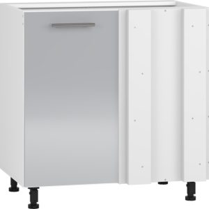 Szafka szafka dolna narożna biała / jasny szary mat / wysoki połysk 80 cm Vento