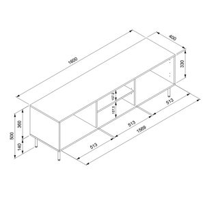 Szafka RTV niebieska mat 160 cm Caracas