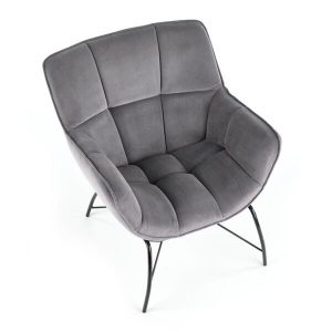 Fotel wypoczynkowy velvet szary Belton