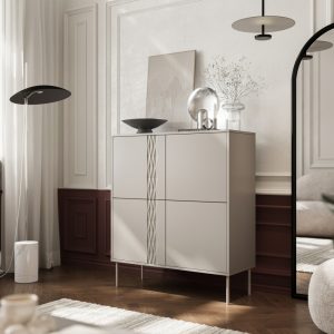 Komoda z drzwiami beżowa mat 100 cm Aurelia