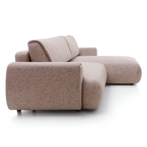 Narożnik rozkładany Pocket z pojemnikiem, beżowo-bordowy melanż, prawy