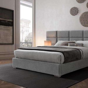 Łóżko tapicerowane szare 160x200 cm Levanter