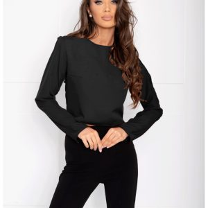 Elegancka bluzka z kokardami z tyłu LUNED - czarna