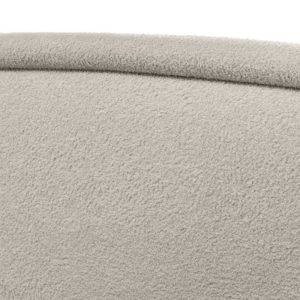 Łóżko tapicerowane 160x200 cm Lusso, ze stelażem i pojemnikiem, brązowoszare, boucle, zaokrąglone