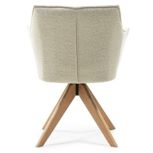 Krzesło obrotowe Positano kremowe, dąb